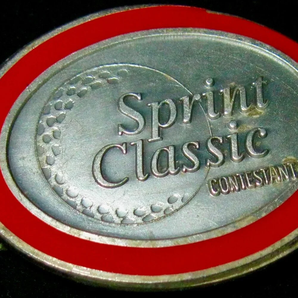 SPRINT CLASSIC CONTESTANT MONEY CLIP IN SILVER FINISH & RED EPOXY-VINTAGE